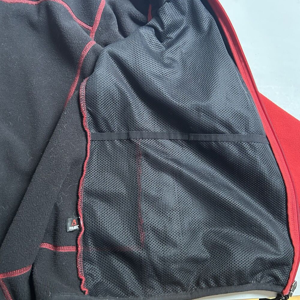 L.L.Bean Women’s Red Full Zip Fleece Jacket Polartec Protek Outdoor L View 6